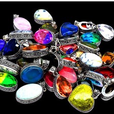 Multistone 50 Pcs Handmade Wholesale Lot Jewelry Antique Pendant Lot0034