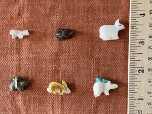 Set of Six Vintage Zuni Fetishes - Nice