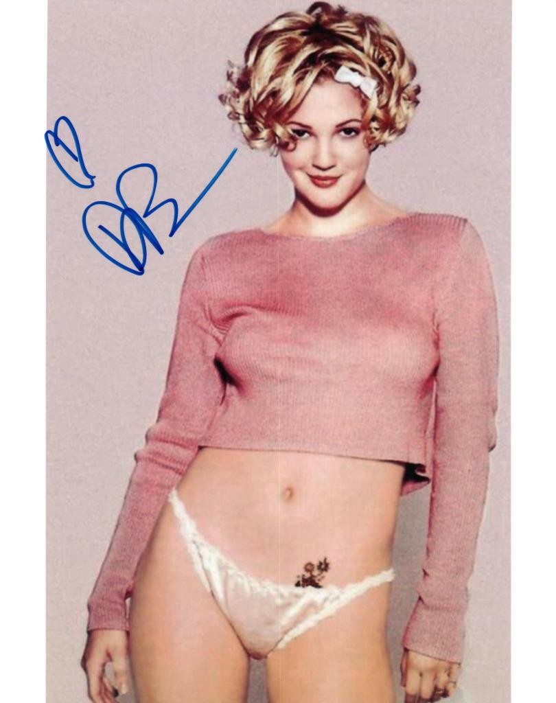 ハリウッド　映画　証明書付き　ドリュー・バリーモア　直筆サイン入り８Ｘ１０フォト Signed Drew Barrymore Hot 8x10 authentic photo with COA