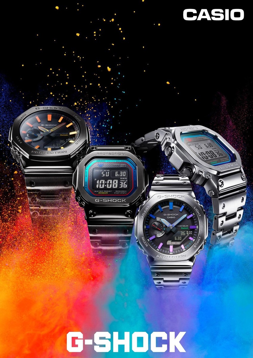 Unused CASIO G-SHOCK GM-B2100BPC-1AJF Black Metal Rainbow