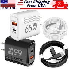 65W Type-C Fast Wall Charger Type C Cable For iPhone 17e 17 16 15 14 13 Pro Max