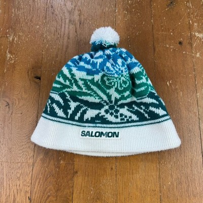 Vintage Salomon Ski Schnee Made In Austria Wollmix Bommelmütze