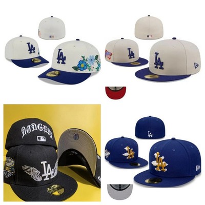 Los Angeles Dodgers Fitted Mens Hat MLB Fashion Baseball Cap Unisex Sun Hat Cap