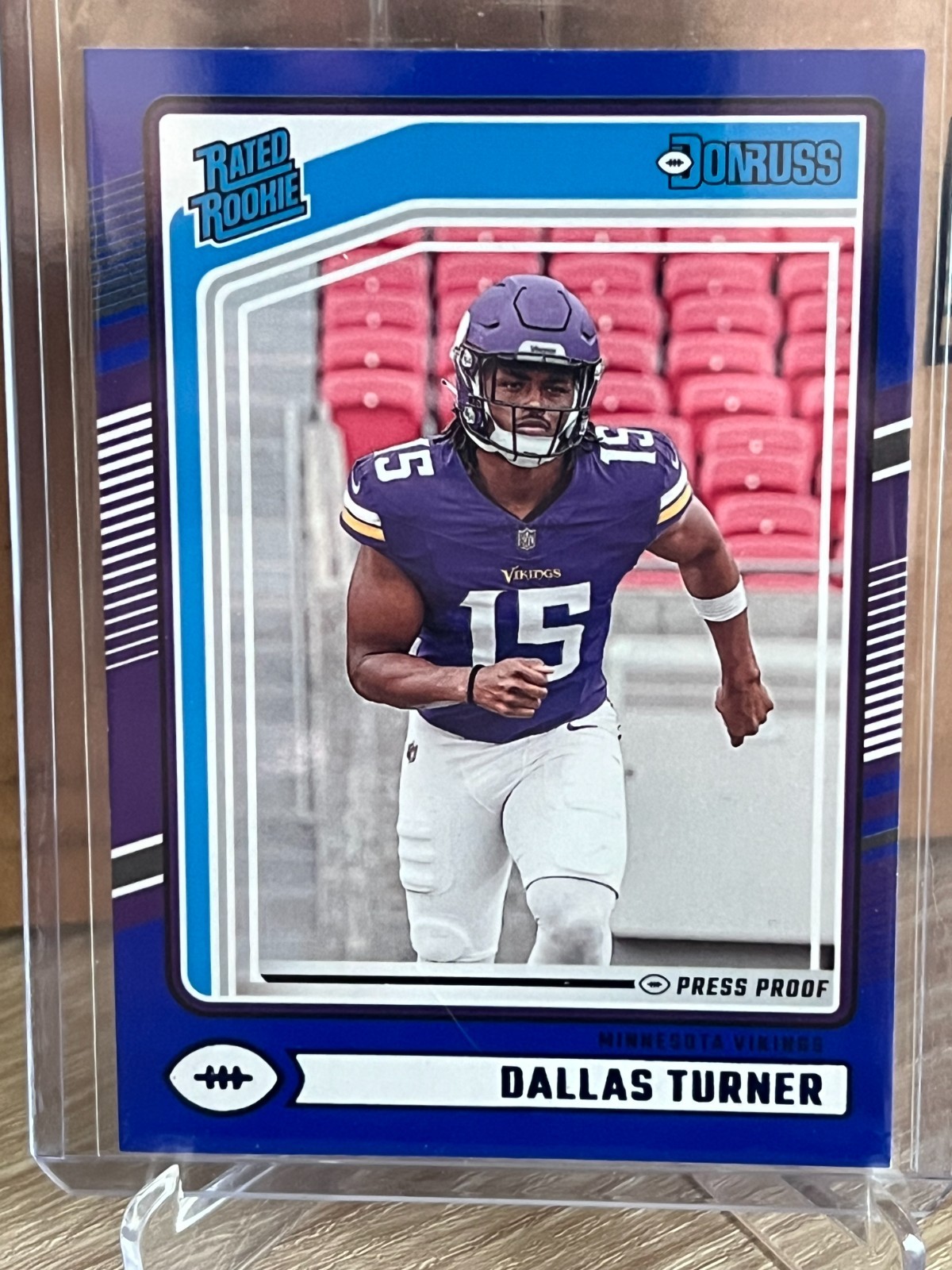 2024 Panini Donruss - Rated Rookie Dallas Turner #331 (RC) Blue Press Proof