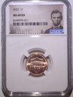 2023 NGC MS68RD Lincoln Shield Cent - 1C - Portrait Holder - Red & Luster! — photo 1