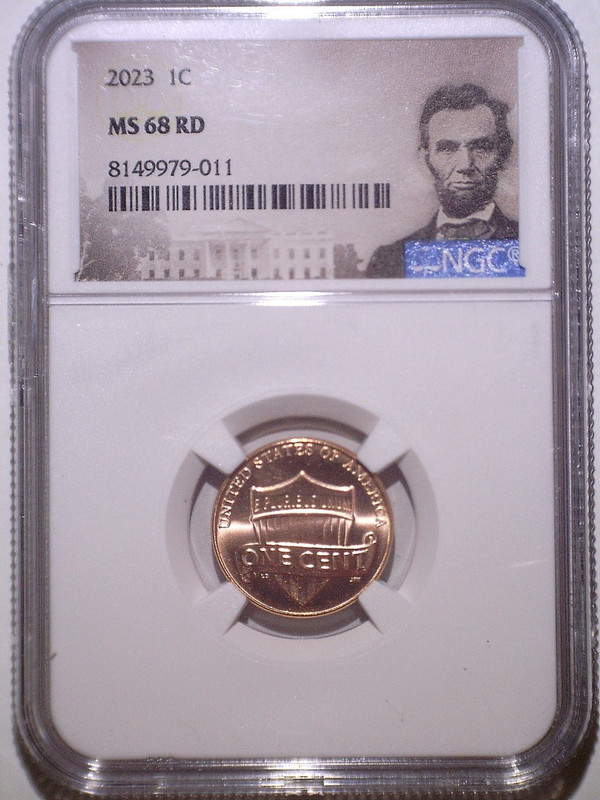 2023 NGC MS68RD Lincoln Shield Cent - 1C - Portrait Holder - Red & Luster!