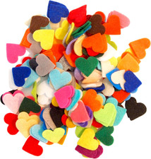 1 Inch Stiff Felt Hearts 200Pc - Mix Color Pack