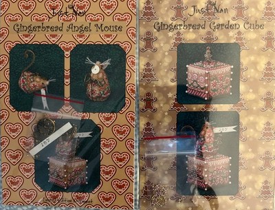 NEW JUST NAN Gingerbread Angel MOUSE & Garden Cube Patterns w/ Embmts