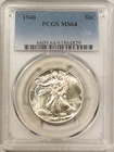 1940 WALKING LIBERTY HALF DOLLAR - PCGS MS-64, LOOKS 65+! PREMIUM QUALITY!