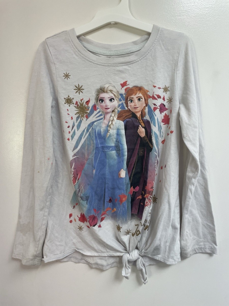 T-shirt Manches Longues Frozen Sisters Forever - Crème, Taille 12-18 Mois Fille, NEUF Avec étiquettes