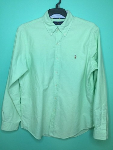 Ralph Lauren Mens Long Sleeve Light Green Button Up Shirt Size L Pre-own - Picture 8 of 8