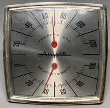 Vintage Airguide Weather Station Thermometer Hygrometer Plastic Desk Piece 3.5”