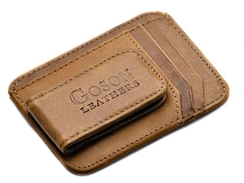 Cartera De Cuero Con Clip Para Billetes Para Hombres Billetera