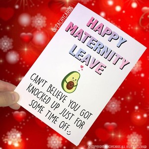 Funny Maternity Leave Card Work Colleague Congrats New ...