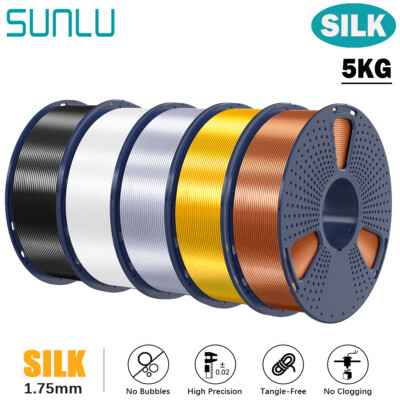 5KG SUNLU SILK PLA+ 3D Drucker Filament 1.75mm SILK 1KG/Roll ±0.02mm Mehrfarbig