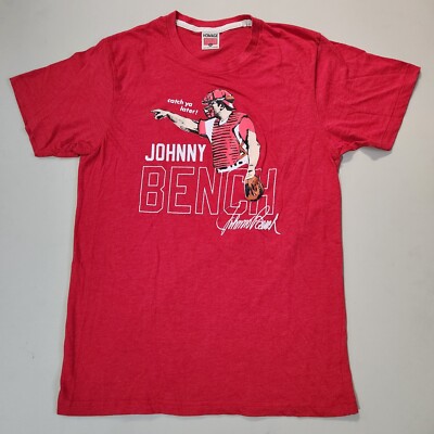 Johnny Bench Catching Style Homage Johnny Bench Catch Ya Later Cincinnati Reds Shirt Large | eBay