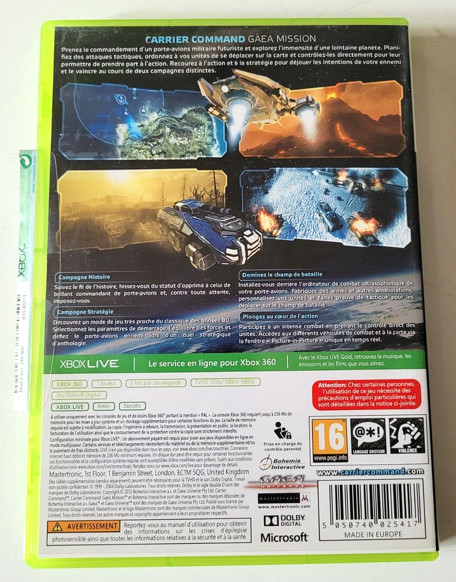 CARRIER COMMAND: GAEA Mission (Microsoft Xbox 360, 2012) solo disco | Estrategia EUR 8,98 - ES