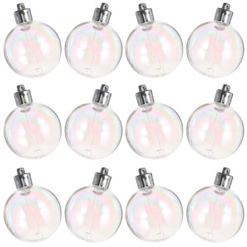 12 Pcs Holiday Ornaments Crafts Pearl White Baubles Bubble Christmas