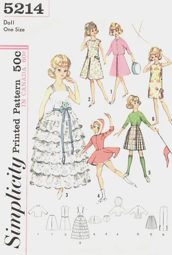Simplicity 5214 Fashion Doll 12" Tammy & Jan Clothes Sewing Craft Pattern Cut