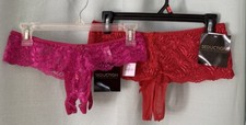 NWT Lot 2 Fredericks of Hollywood SEDUCTION Open-Crotch Lace Panties Sz Large