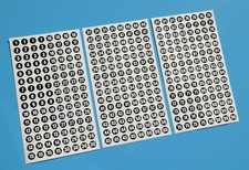 SLOT CAR scale 60's style classic Race Number stickers x360 10mm