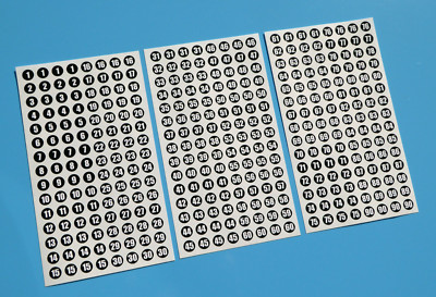 SLOT CAR Scale 60's Style Classic Race Number Sticker x360 10mm