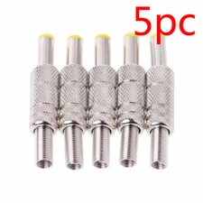 5pcs 5.5 x 2.1mm DC Power Male Metal Plug Jack Adapter Connector DIY Cord Wire