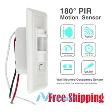 Auto On/Off Infrared PIR Occupancy Vacancy Motion Sensor Light Lamp Wall Switch