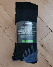 Kirkland Signature Men's Merino Wool Blend Full Cushion Socks 4 Pairs, Size 7-13