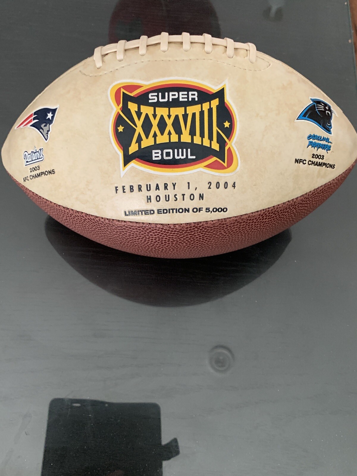 Super Bowl 38 Limited Edition Football. Patriots vs Panthers. eBay