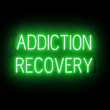 SpellBrite ADDICTION RECOVERY Sign | Neon Sign Look, LED Light | 31.8" x 15.0"