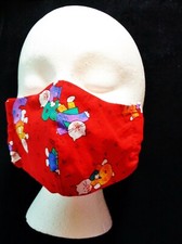 Contoured RED Kitten LADY Face MASK With Filter Size SMALL