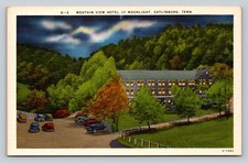 The Village Shops in Gatlinburg: A European Escape in the Smokies? 30 Gatlinburg Tennessee TN Mountain View Hotel By Moonlight VINTAGE Postcard