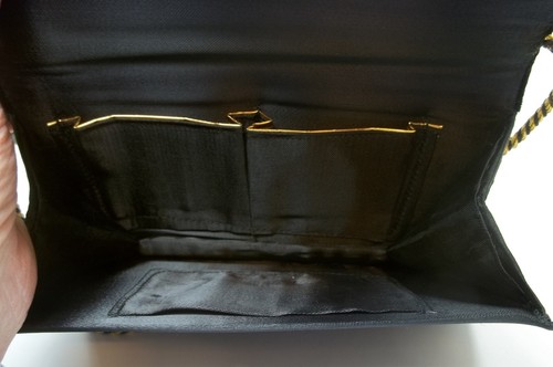Vintage Black Velvet Embroidered Peaccock Purse Evening Bag - Picture 4 of 5