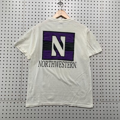 Vintage Northwestern Wildcats Shirt Mens Medium White Champion 19x25