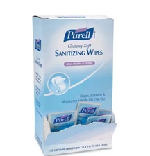 Cottony Soft Individually Wrapped Hand Sanitizing Wipes, 5" x 7", 120/Box