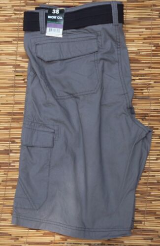 IRON CO. PANTALONES CORTOS CARGO DE ALGODÓN DE 6 BOLSILLOS CLASIFICADOS DE SERVICIO CLÁSICO PARA HOMBRE CON LISTA DE CINTURONES $40 - Imagen 10 de 11