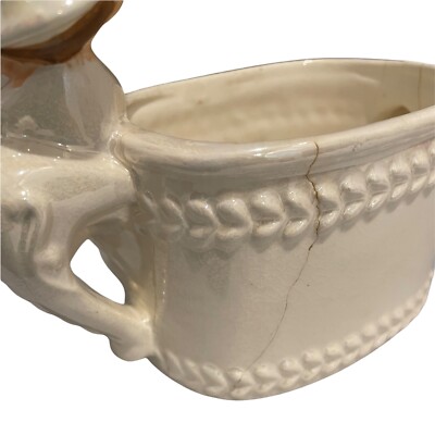 Lefton 1115 Lusterware Pixie Elf Watering Can Planter Made