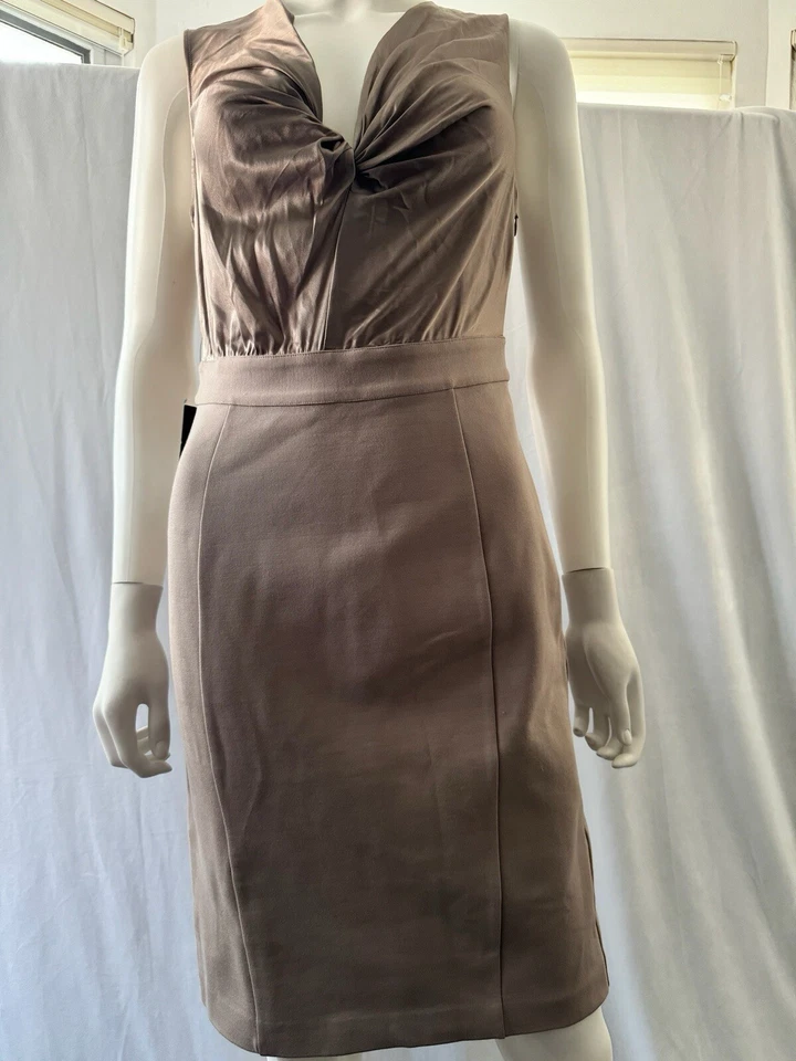 $178 новый с Ярлыками Guess By Marciano платье карандаш коктейльное коричневый без рукавов Slim Fit молнии 8 - Изображение 3 из 4