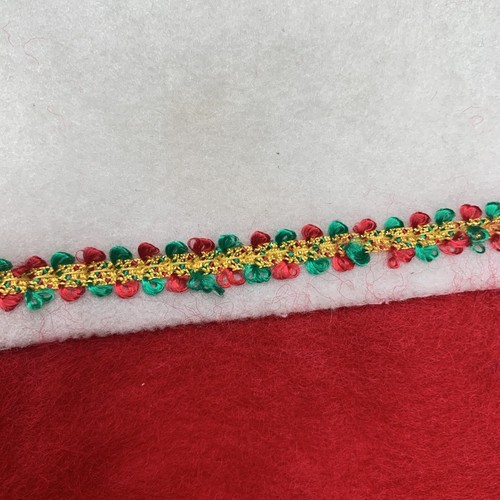 Rennoc Felt Christmas Stocking Red Santa Reindeer Rudolph 1982 White Cuff 15" - Picture 7 of 14