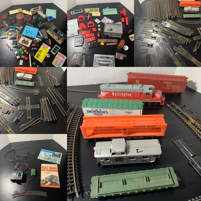 Assorted lot of Vintage Model Train Village Accessories Plus Train eBay