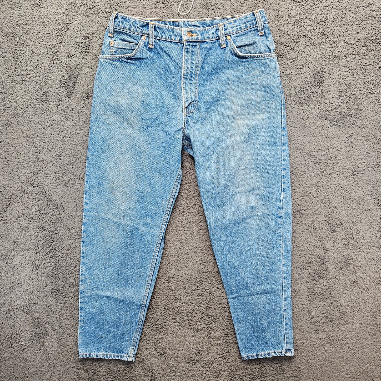 Vintage Levis Orange Tab Tapered Blue Denim Jeans 36x30 Made in Canada