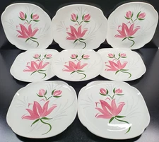 (8) Pc Continental Kilns Charmaine Dinner Plates Platter Set Vintage Flowers Lot