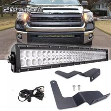 32" LED Light Bar Hidden Bumper Grille Bracket Wire For Toyota Tundra 2014-2019