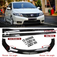 For Honda City 2010-2024 Front Bumper Lip Splitter Body Kit Side Skirts Gloss