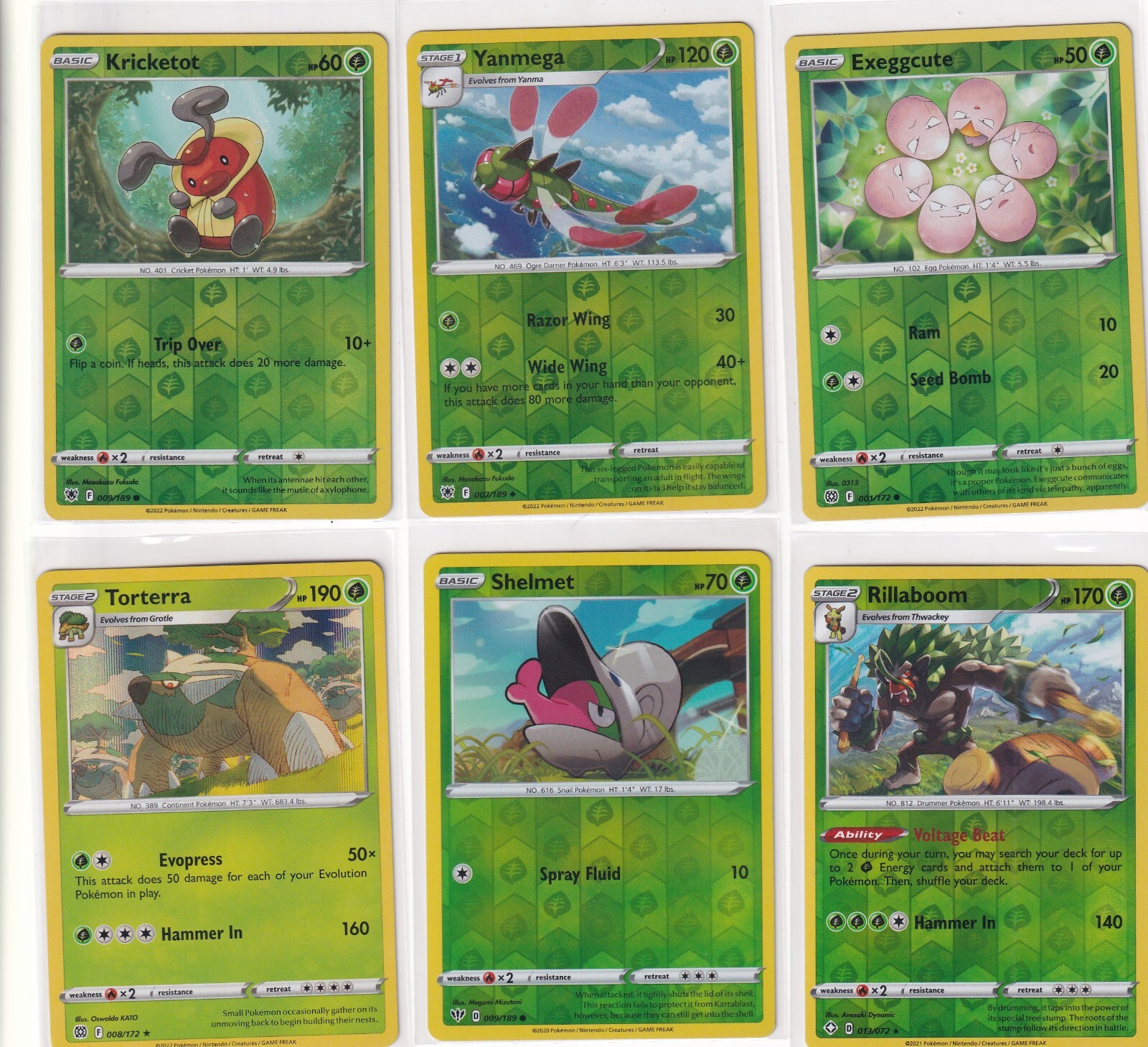 [LOT 20] Pokemon SWSH Grass V/Reverse Holo Zarude Rillaboom [EX/NM