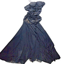 Windsor medium black formal full length dress nylon sheer lined nude elegance