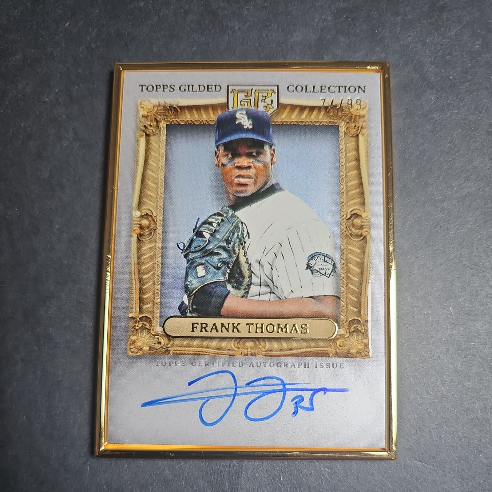 2024 Topps Gilded Frank Thomas Gold Framed Hall Of Famers Auto #74/99 White Sox