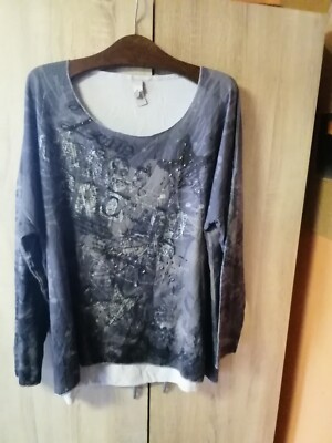 Tredy Sweatshirt grau mit Nieten Gr. 3 entspricht Gr. 42/44