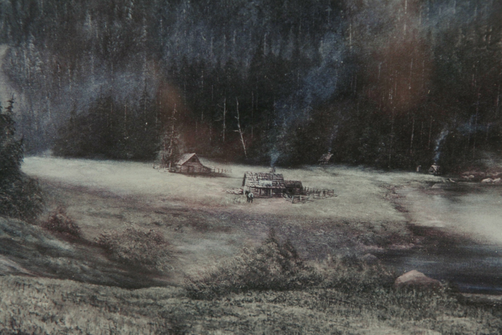 MCBRIDE "MOUNTAIN MAN" RIVER LANDSCAPE LITHOGRAPH 32" X 23